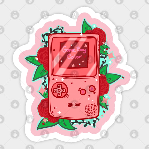 Retro Floral Mobile Gaming Console Sticker by Autumn_Coloredsky